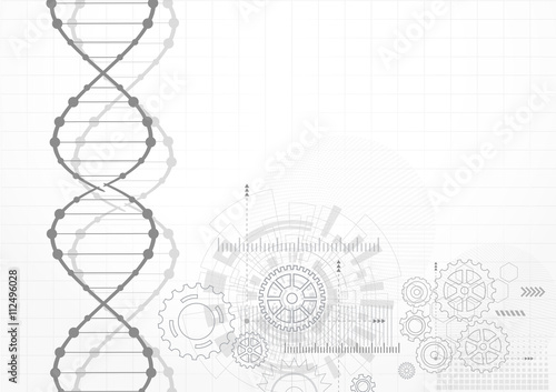 Science template, wallpaper or banner with a DNA molecules.