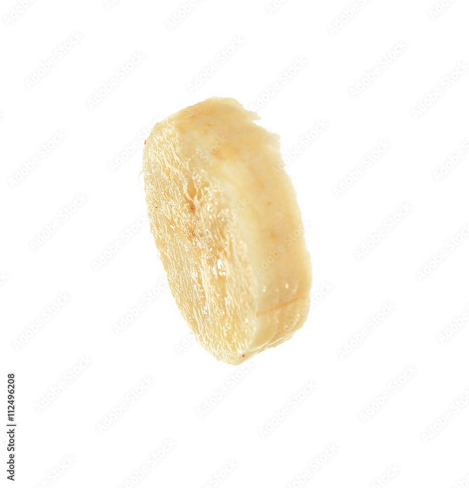 Piece of banana on white background Piece of banana on white background
