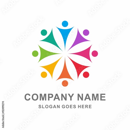 Circle People Community Social Relationship Vector Logo Template