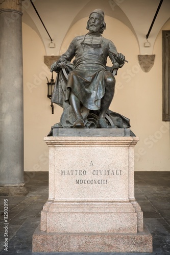 Statue of Italian sculptor Matteo Civitali, which is located in the Tuscan city of Lucca photo