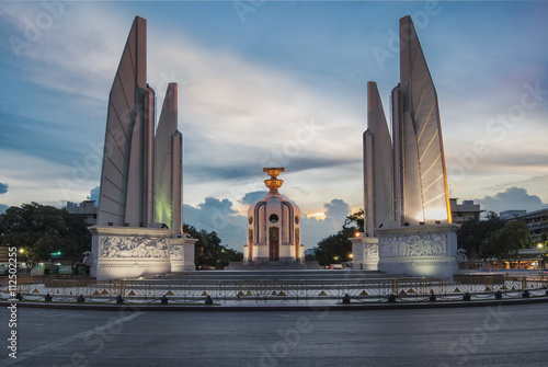 Democracy Monument, Bangkok, Thailand at sunset photo