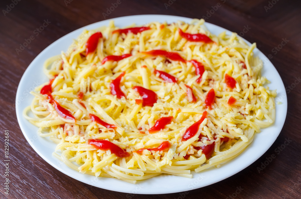 plate with spaghetti plate with spaghetti