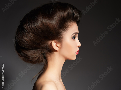 woman with beauty salon hairstyle