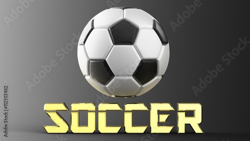 Fototapeta Naklejka Na Ścianę i Meble -  Soccer ball. 3D illustration. 3D CG. High resolution. 