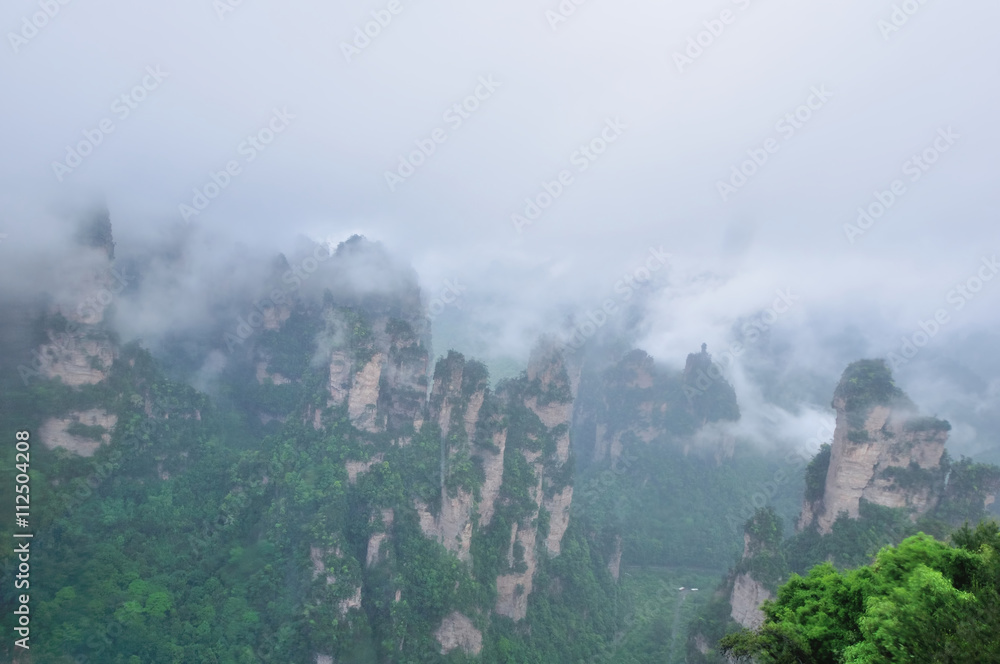 Wulingyuan in south-central China's Hunan Province,  UNESCO World Heritage Site