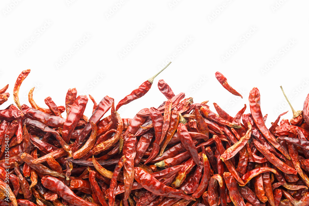 Fototapeta premium dried red chili pepper isolated on white background