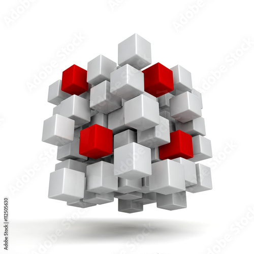 white and red cubes
