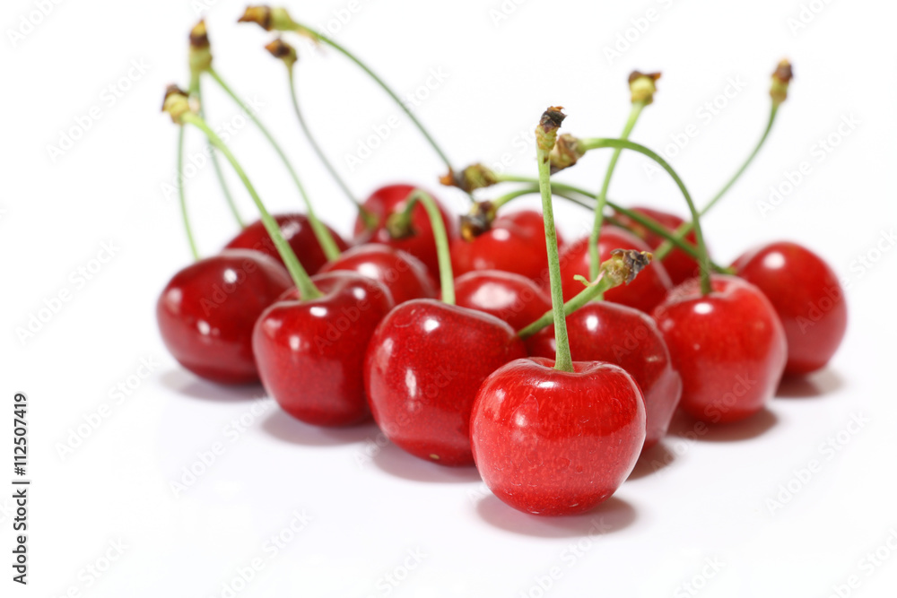 Japanese perfect ripe cherry in white #2 Japanese perfect ripe cherry in white #2