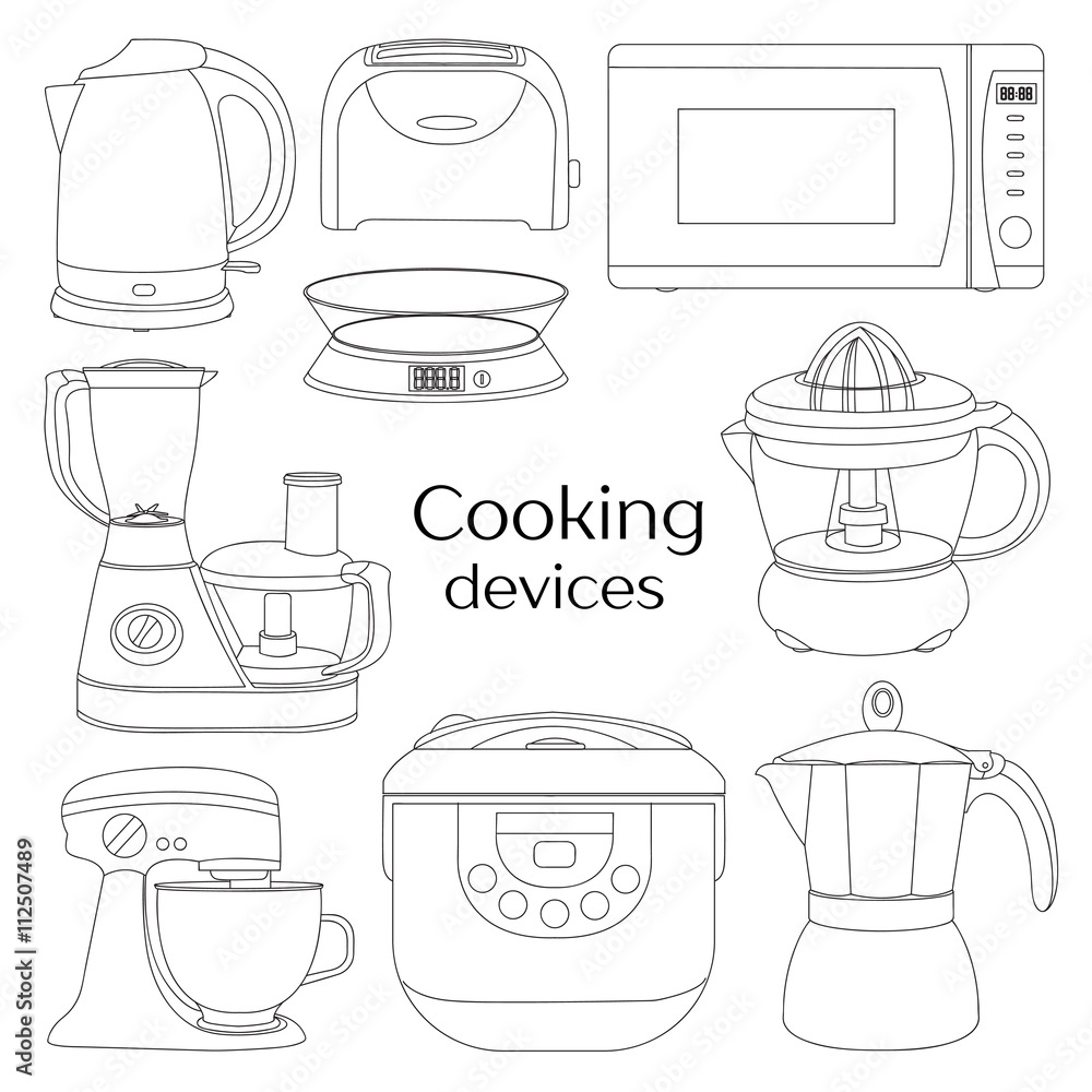 Obraz premium Cooking devices, icons set