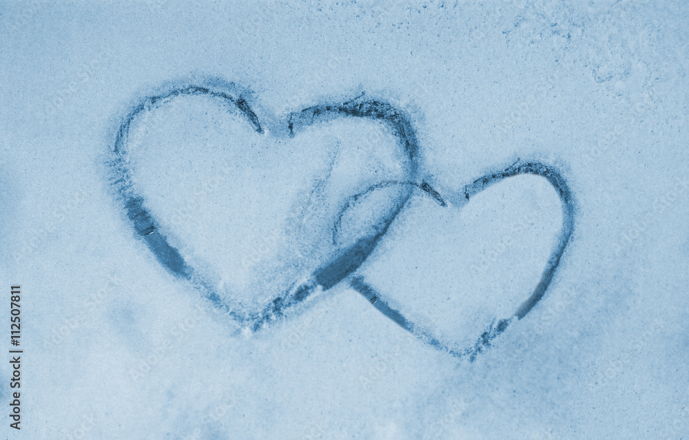 frozen window and hearts frozen window and hearts