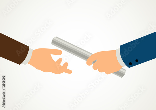 Businessmen hands passing the relay baton