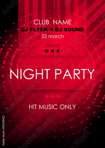 Vertical red music background with lines, mosaic and place for text.  