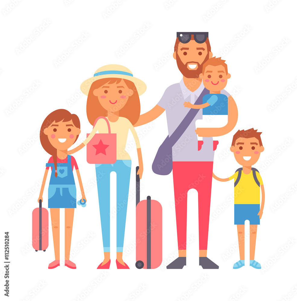 Vacation family vector illustration. Vacation family vector illustration.