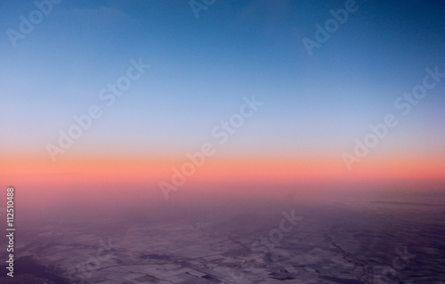 Sunset over the ground