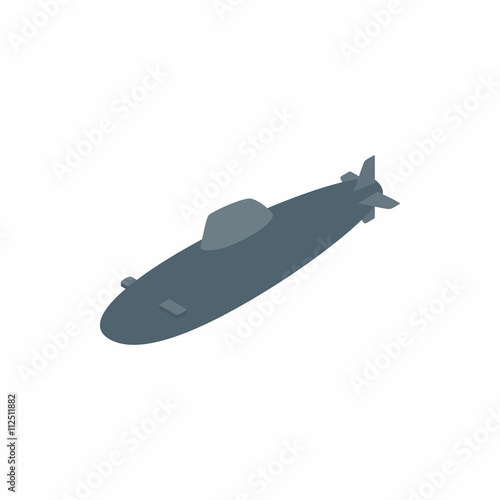 Submarine icon, isometric 3d style