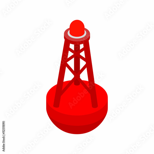Marine buoy icon, isometric 3d style