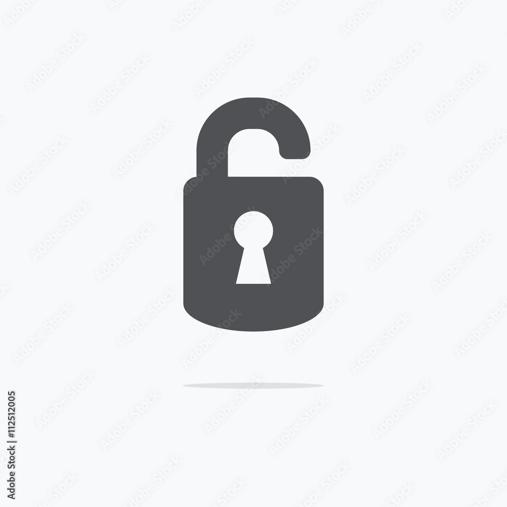 Lock Icon. Lock icon flat. Open lock. Vector illustration. Lock Icon. Lock icon flat. Open lock. Vector illustration.