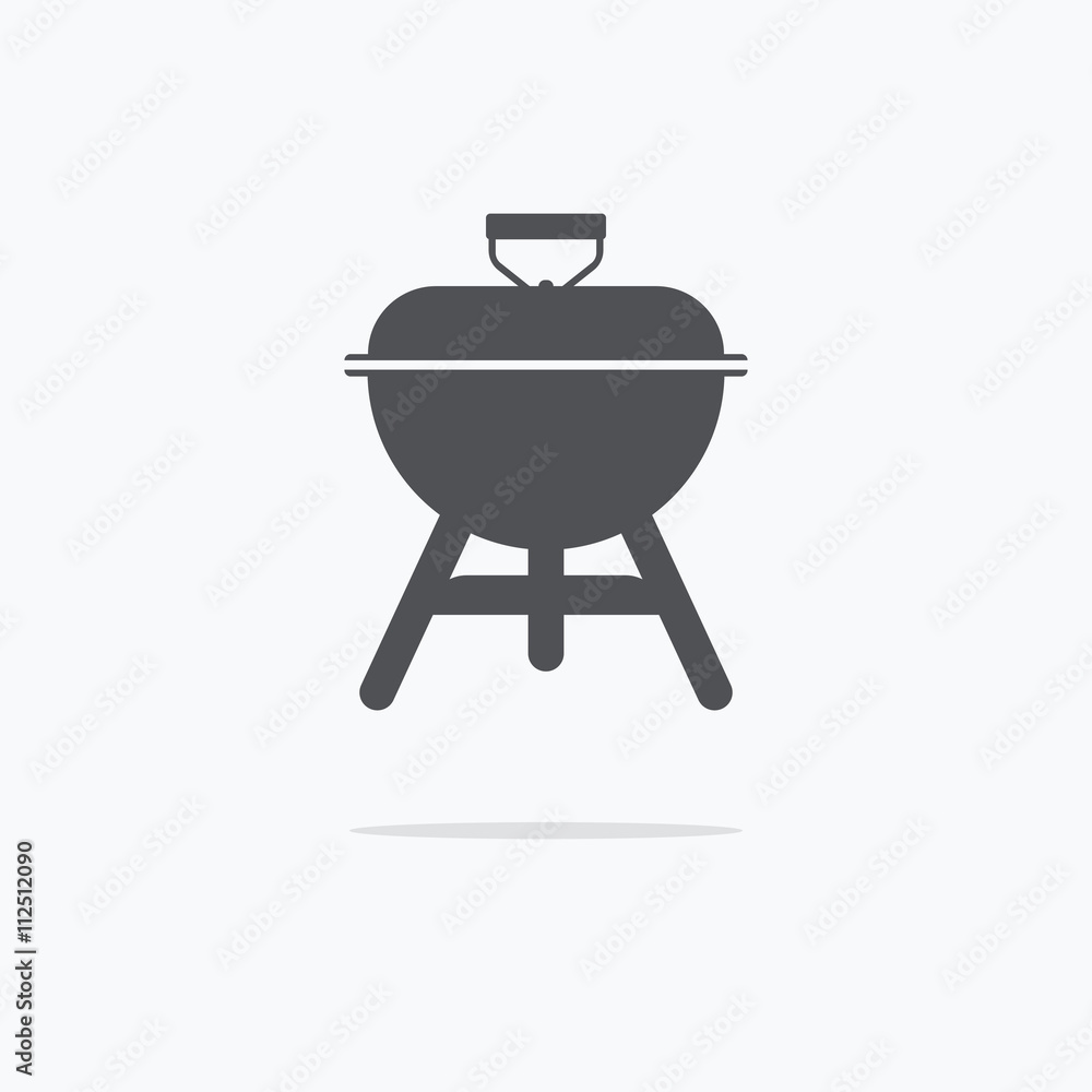 Barbecue grill icon or sign isolated on white background. BBQ sy Barbecue grill icon or sign isolated on white background. BBQ sy