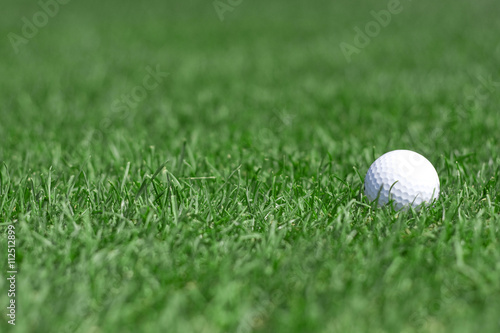 green grass and golfball