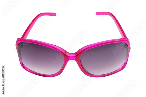 Pink sunglasses isolated on white background. Clipping path