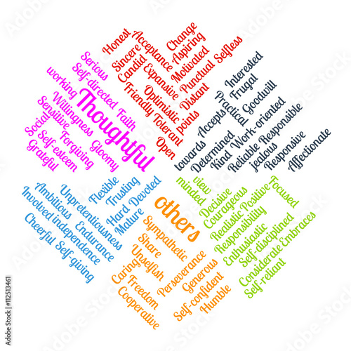 Positive thinking words cloud vector illustration