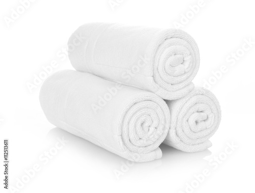 Rolled up white towels photo