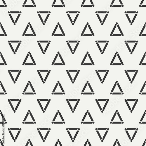 Geometric line monochrome abstract hipster seamless pattern with triangle. Wrapping paper. Scrapbook paper. Tiling. Vector illustration. Background. Graphic texture for your design  wallpaper.