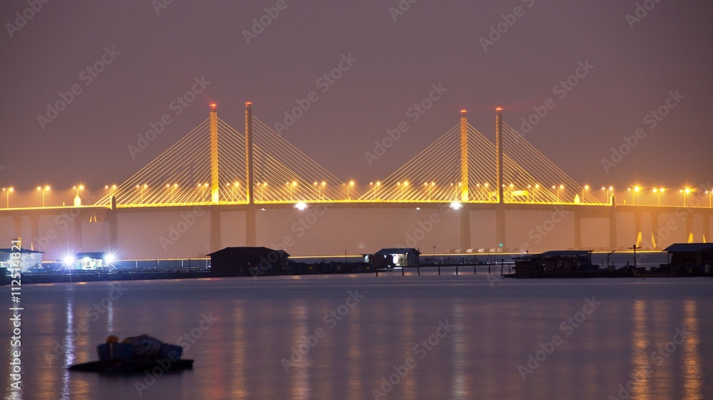 Sunrise in view of Penang Bridge, George Town, Penang Malaysia