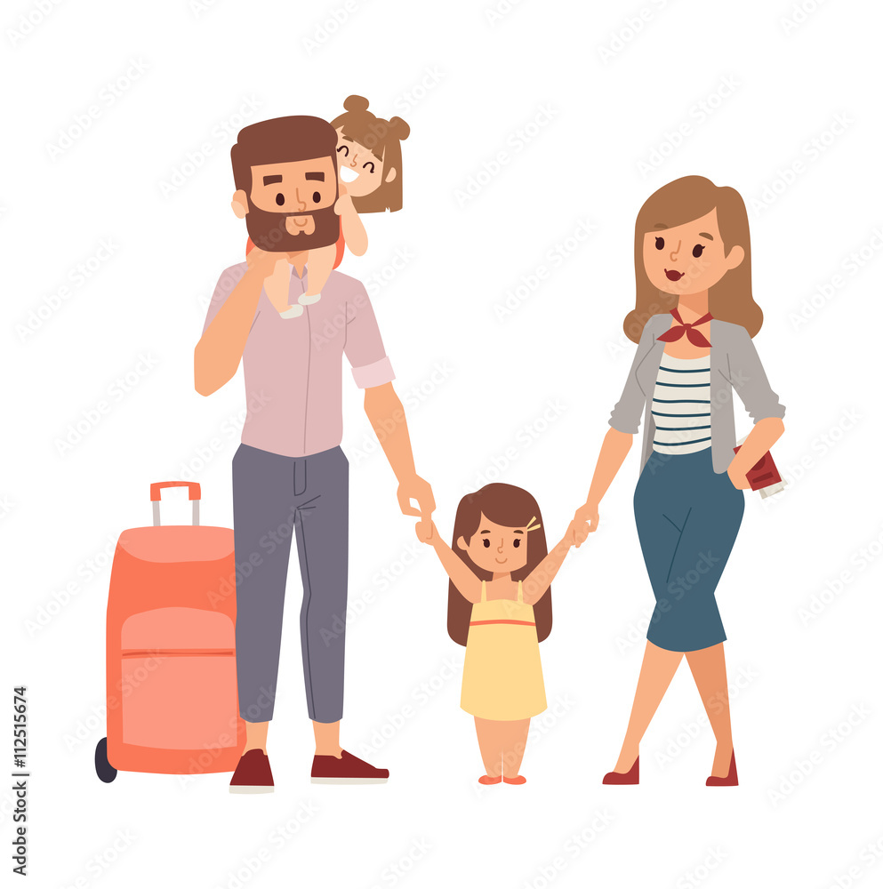 Vacation family vector illustration. Vacation family vector illustration.