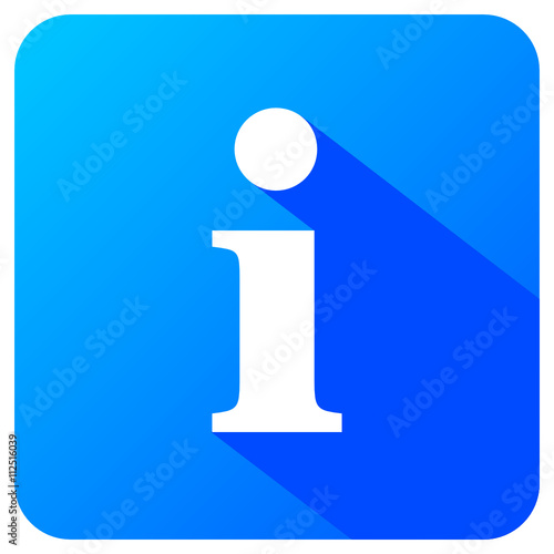 Information i Zeichen Button Schild Blau