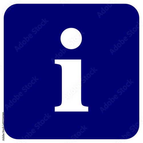 Information i Zeichen Button Schild Blau