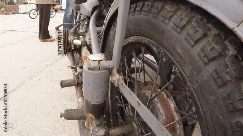 Rear Wheel and Frame of Wwii German Bmw Motorcycle View From the Bottom up