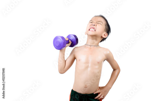 Man arm and dumbbell