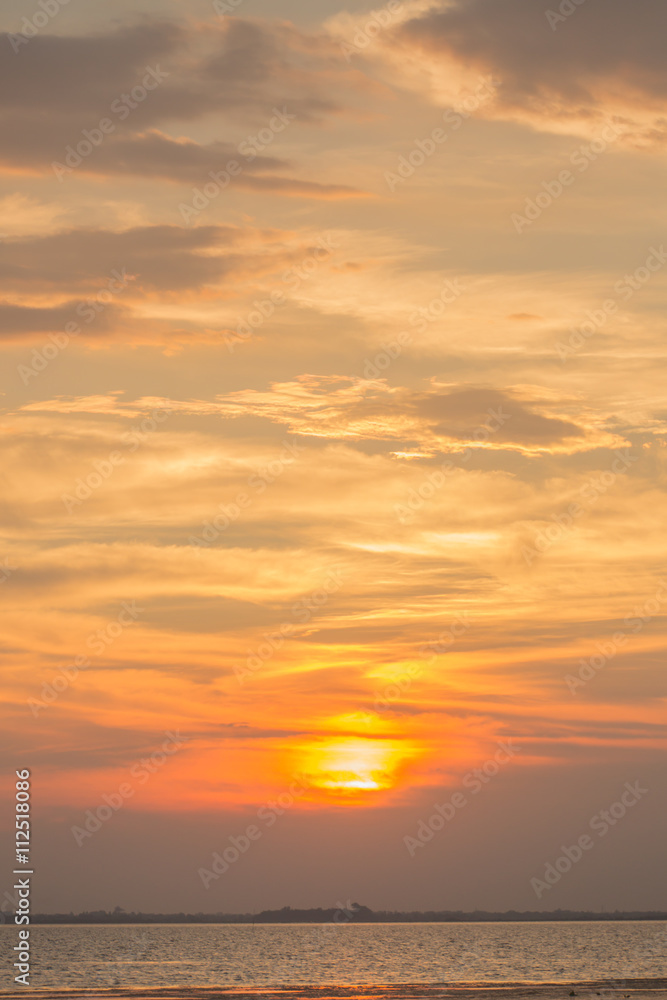 Sunset or sunrise Sky Background,sunset or sunrise with orange s