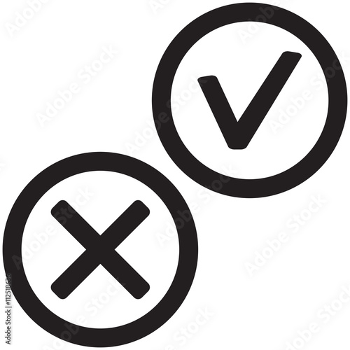 Yes and no icon black white