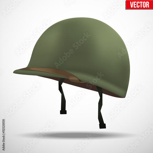 Side view of Military US helmet M1 WWII