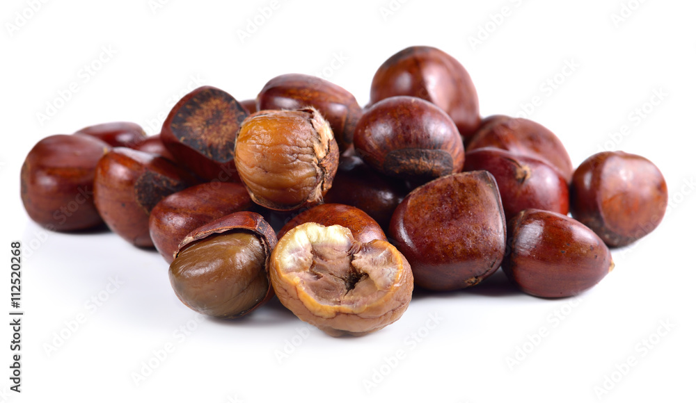 chestnuts isolated on white background chestnuts isolated on white background