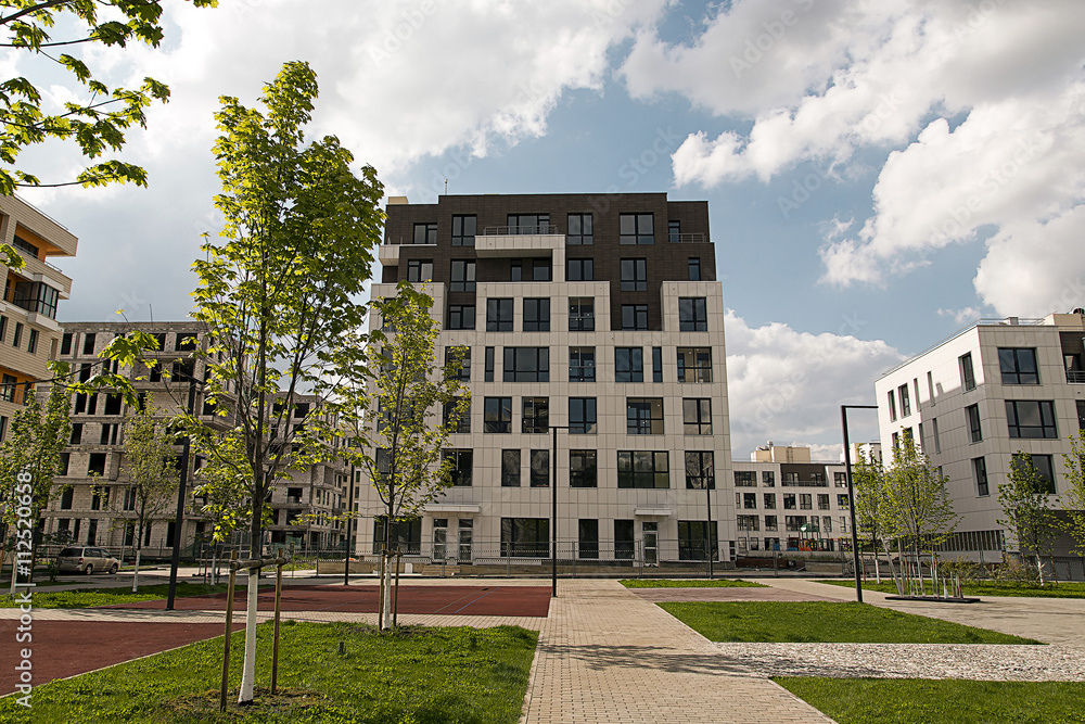 Residential area. Low-rise construction. European style