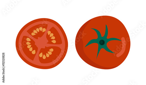 Tomato isolated vector illustration.