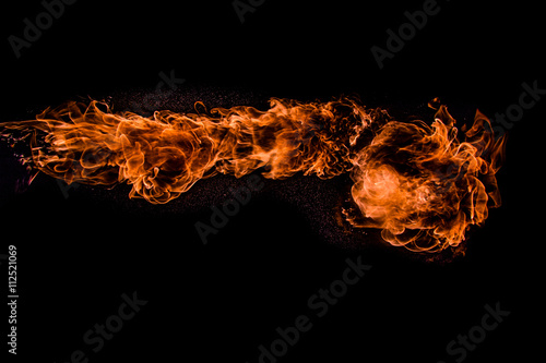 Fire in black background