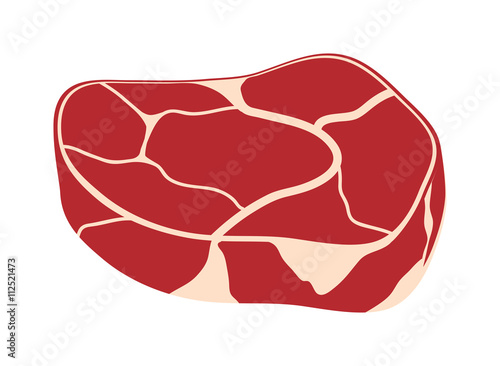 Meat steak vector isolated on white background.