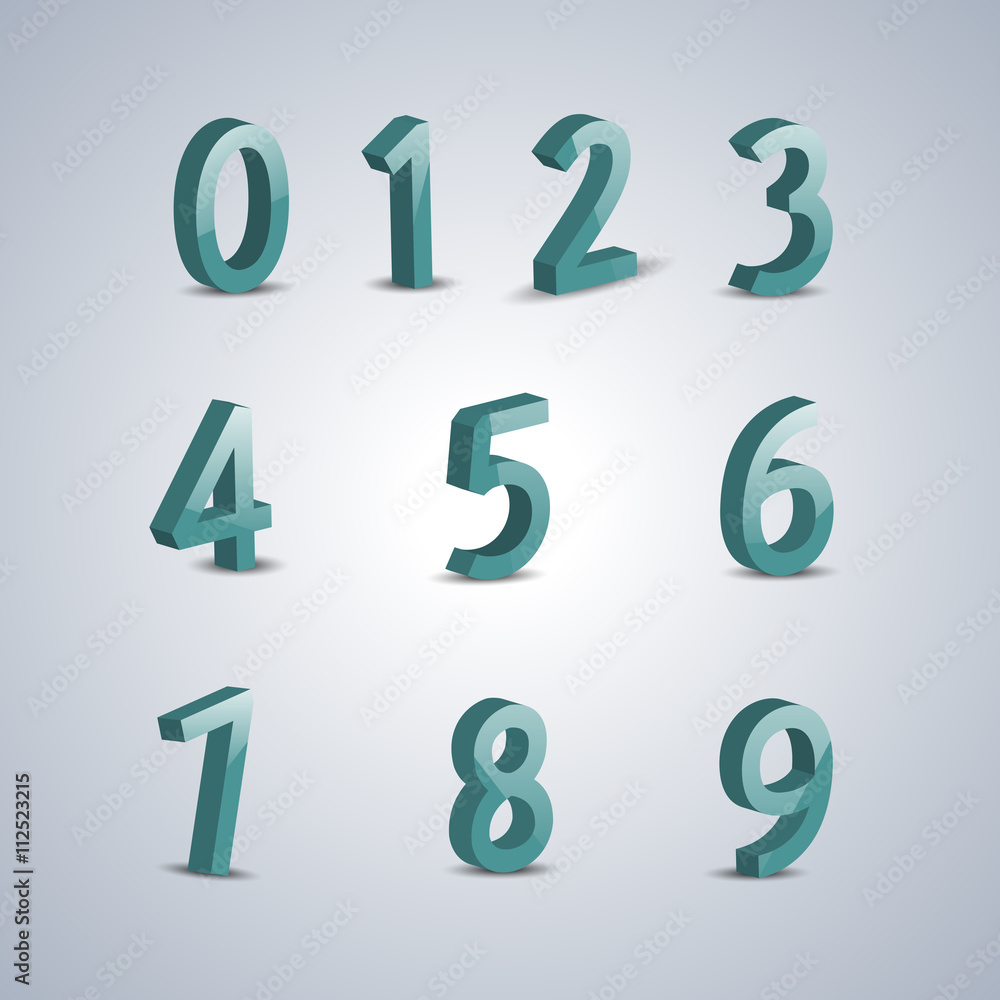 Volumetric numerals, vector illustration. Volumetric numerals, vector illustration.