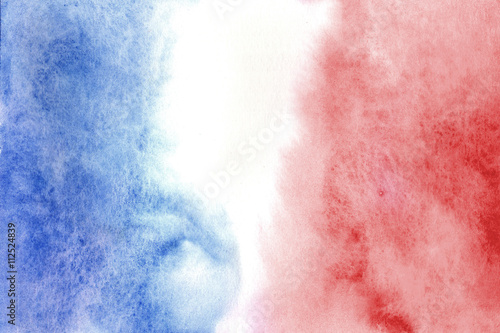 Colors of French flag in watercolor Fototapeta