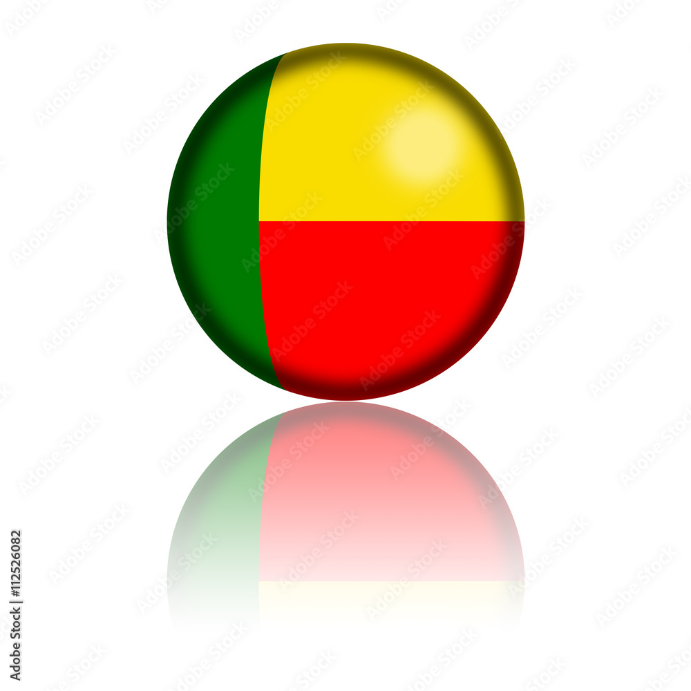 Benin Flag Sphere 3D Rendering