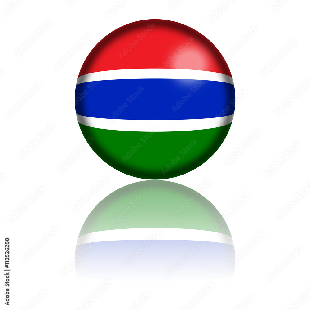 Obraz premium Gambia Flag Sphere 3D Rendering
