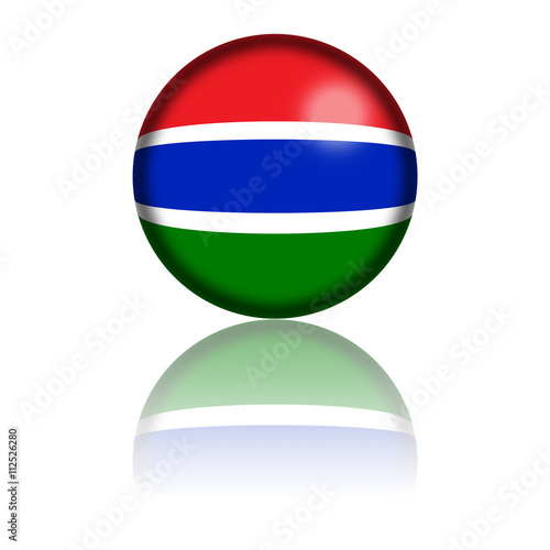 Gambia Flag Sphere 3D Rendering