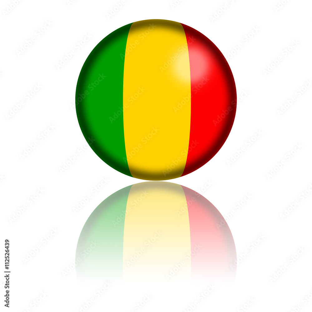 Fototapeta premium Mali Flag Sphere 3D Rendering
