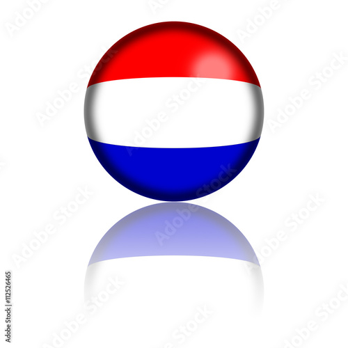 Netherlands Flag Sphere 3D Rendering