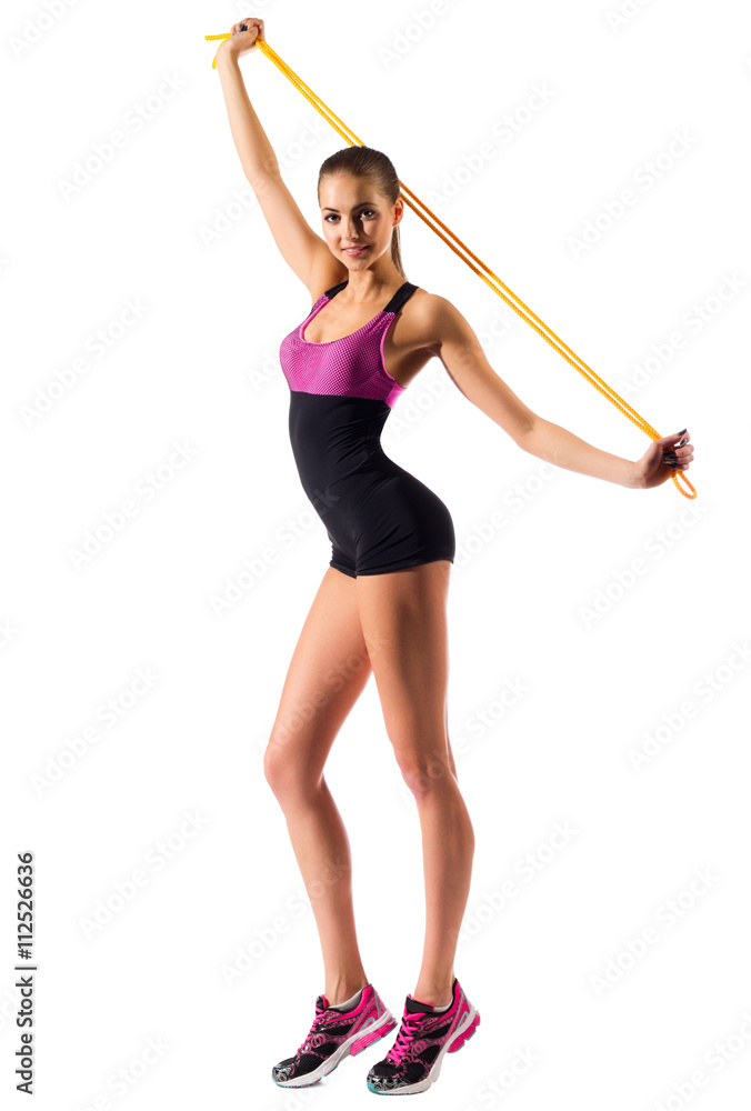 Young sporty girl with skipping rope Young sporty girl with skipping rope