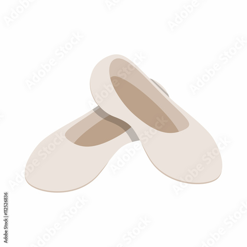 White ballet shoes icon, isometric 3d style